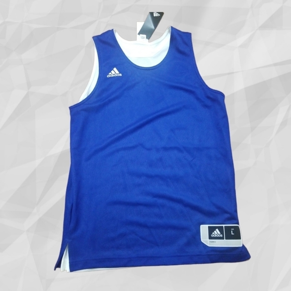 ADIDAS Reversible Jersey Blue/White Youth L - Picture 1 of 6